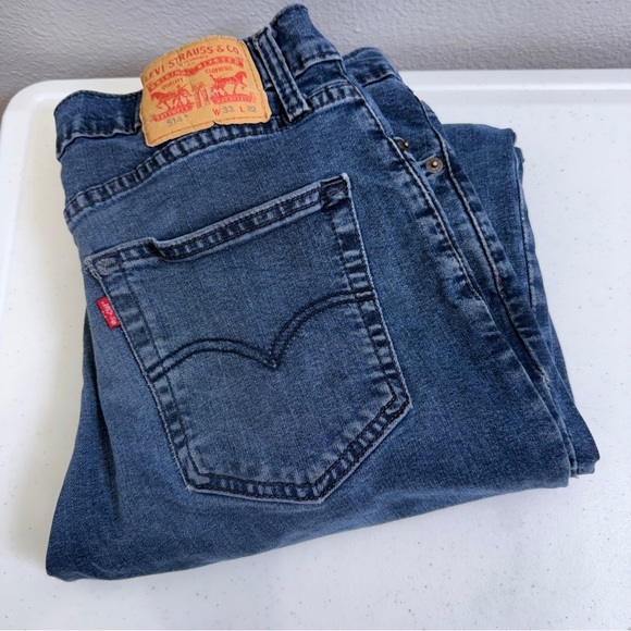 Levi's 514 Mens Jeans Size 33X32 Blue Straight Leg Pants Denim Medium Wash - Picture 3 of 7